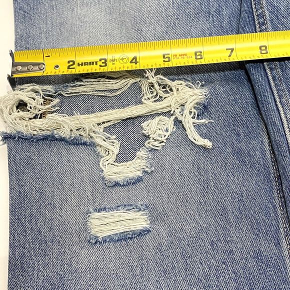 Everlane The Cheeky Jean Size 30 (32x28) Blue Raw Hem Ankle High Rise Distressed - Picture 5 of 13